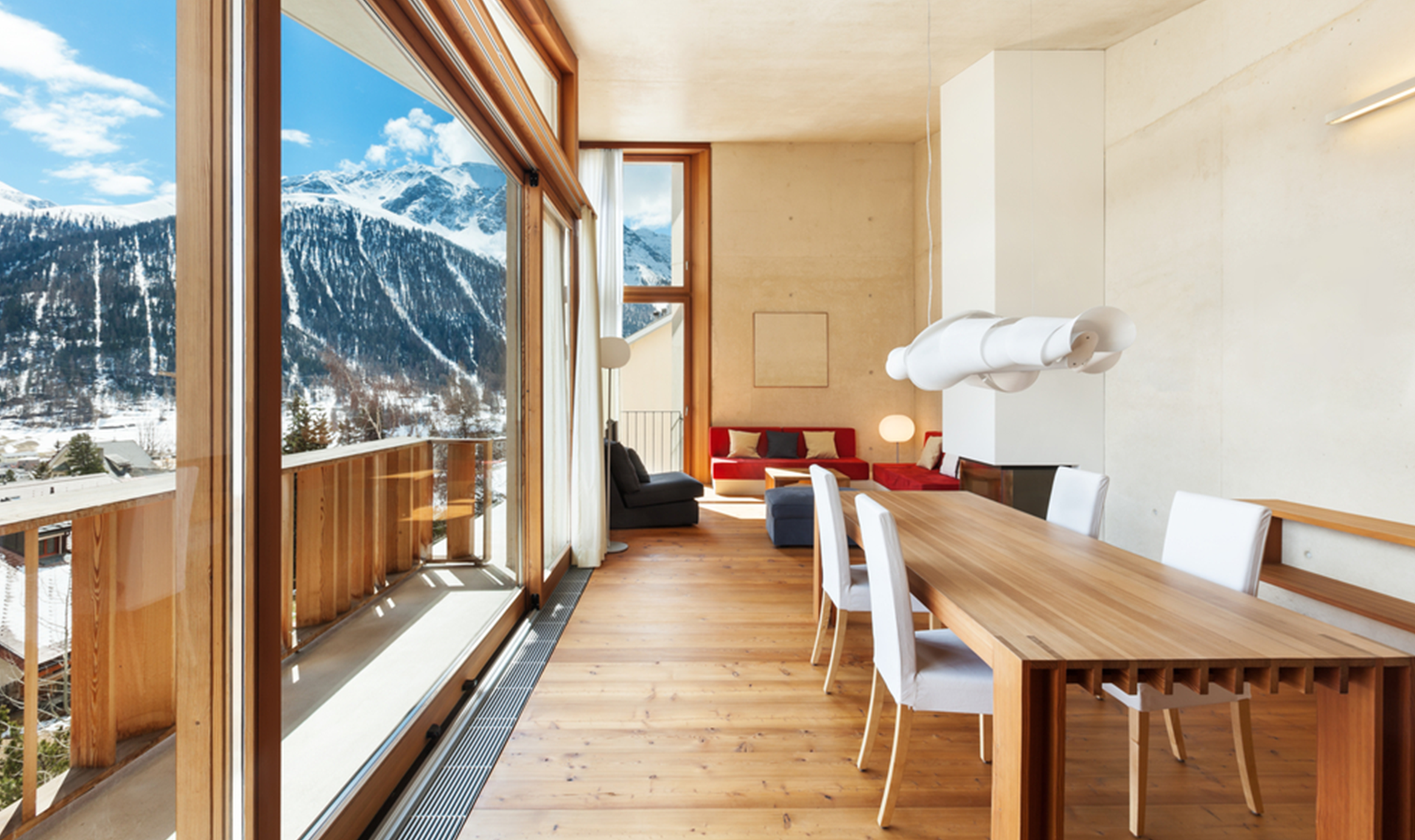 Arredamento moderno casa di montagna